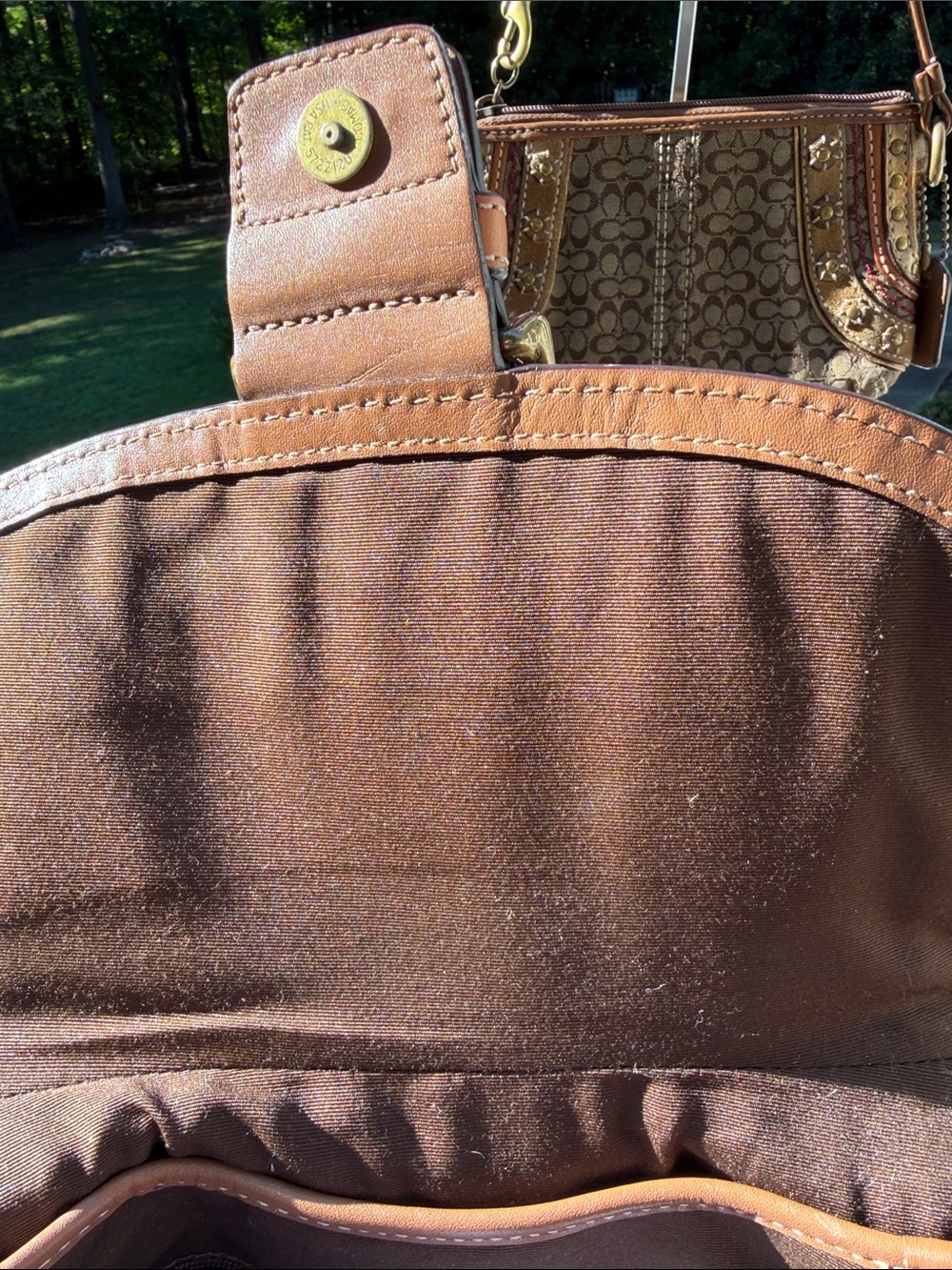 Coach Vintage Signature Soho Crossbody Buckle Suede Studded Bag & Wristlet - Picture 14 of 17